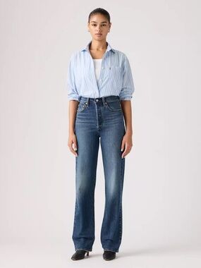 Levi’s Premium Ribcage Straight Jean in Dark Wash